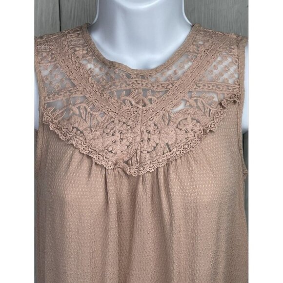 Knox Rose Womens XS Sleeveless Embroidered Top Pink Dusty Rose - Picture 2 of 8